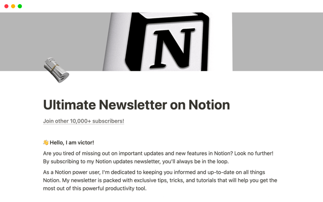 Ultimate Newsletter on Notion