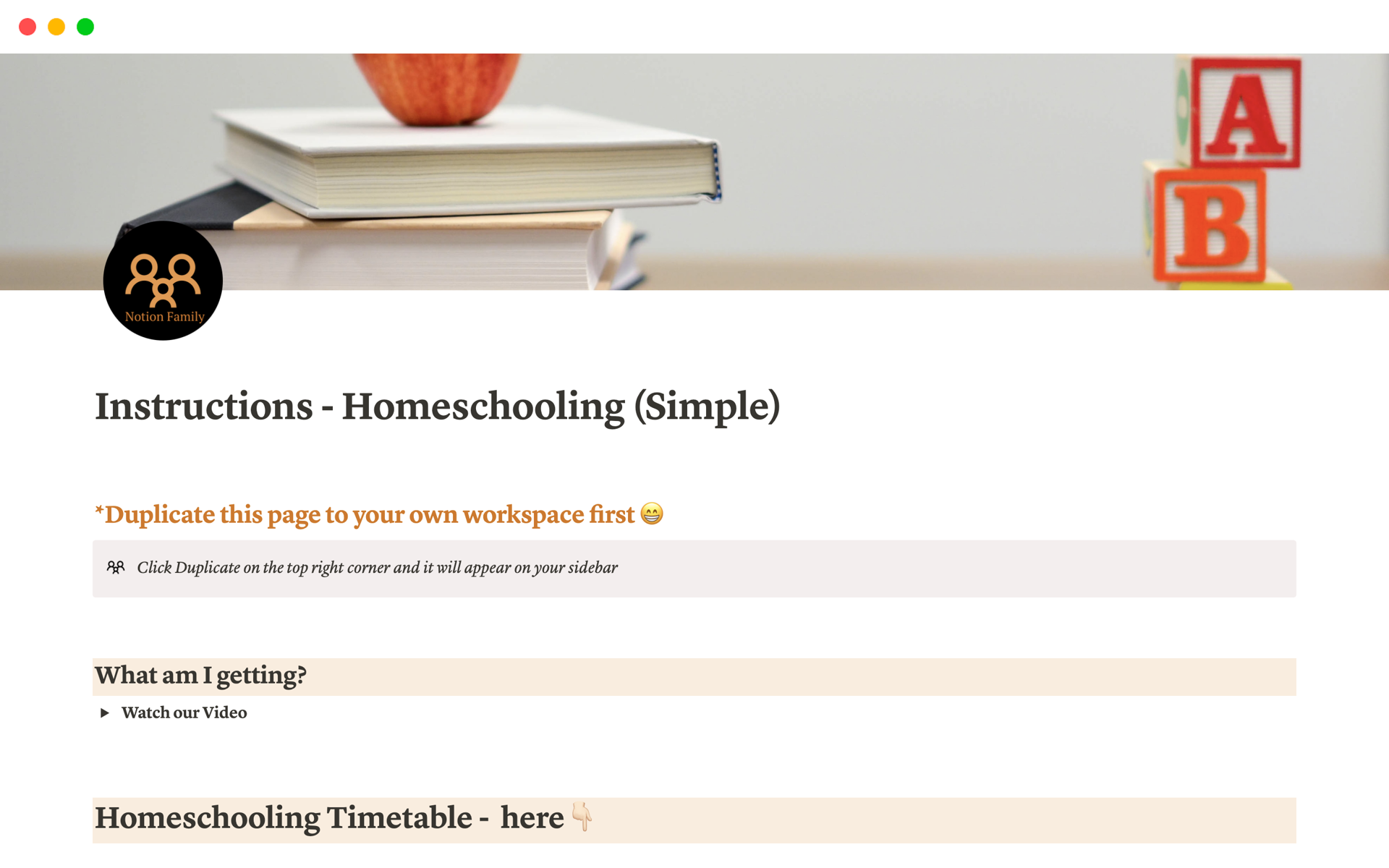 A simple homeschooling template designed for families on the move or those in lockdown. 