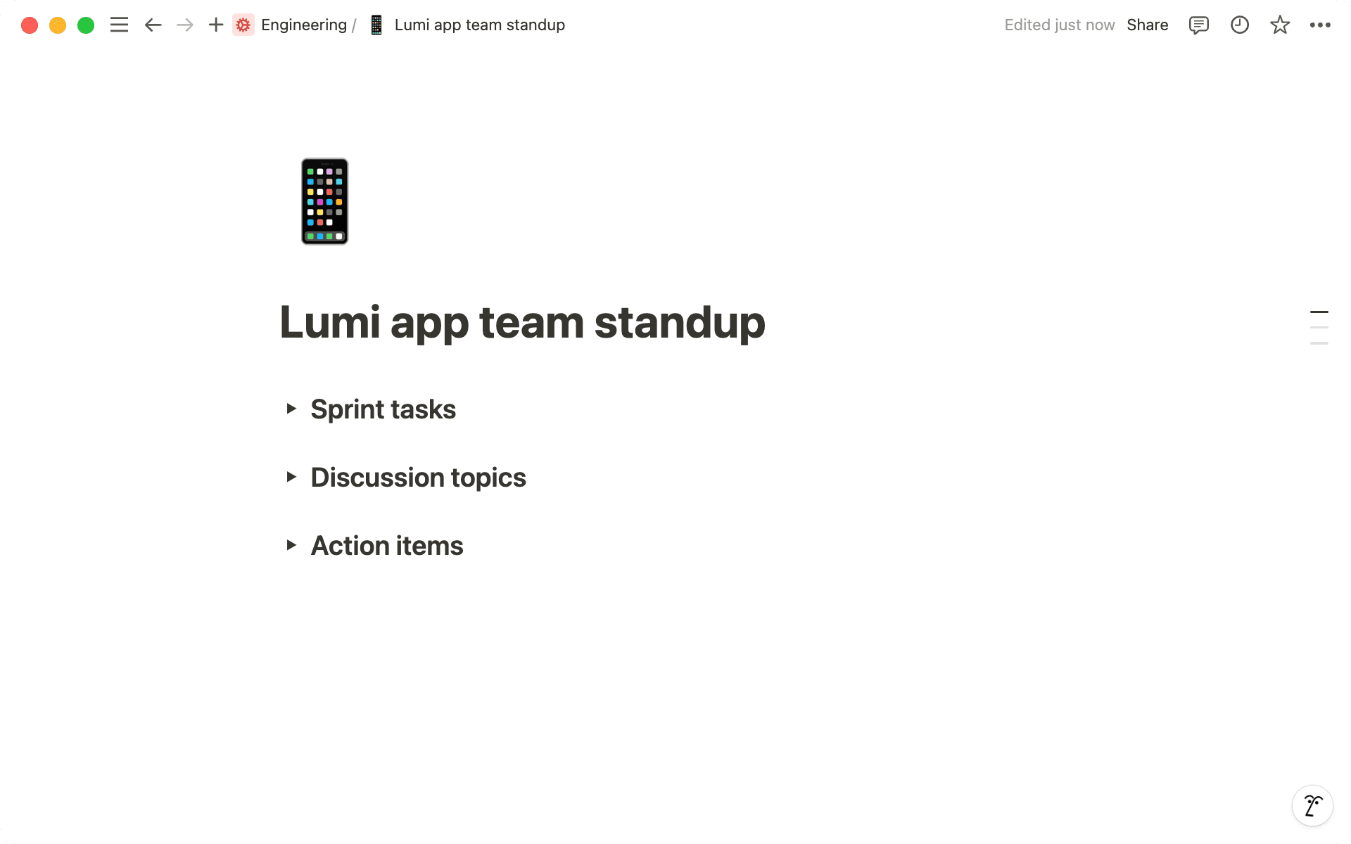 Füge Blöcke hinzu, die den Anforderungen deines Teams entsprechen, um deine Seite mit Meeting-Notizen anzupassen