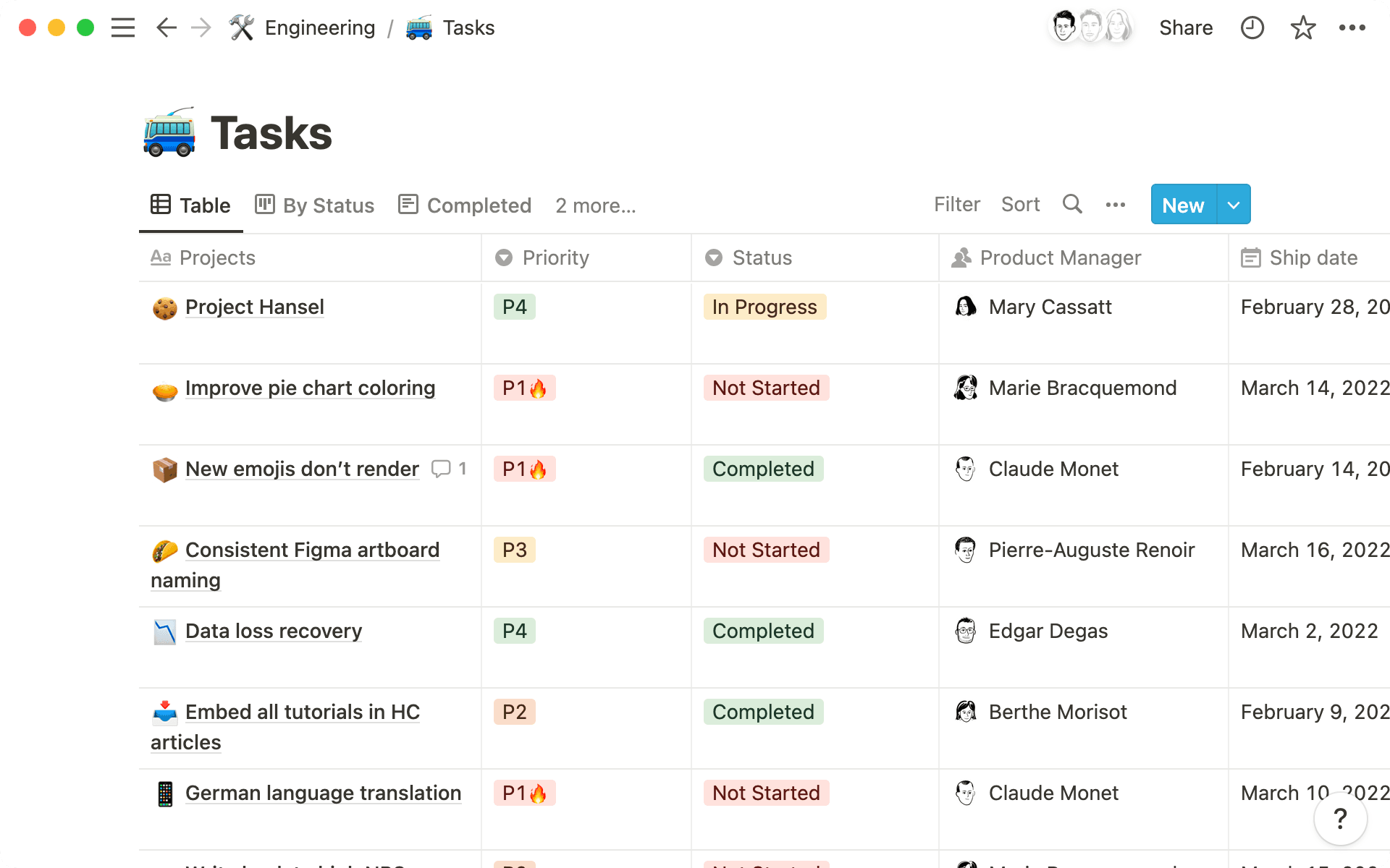 Notion offers centralized task management.