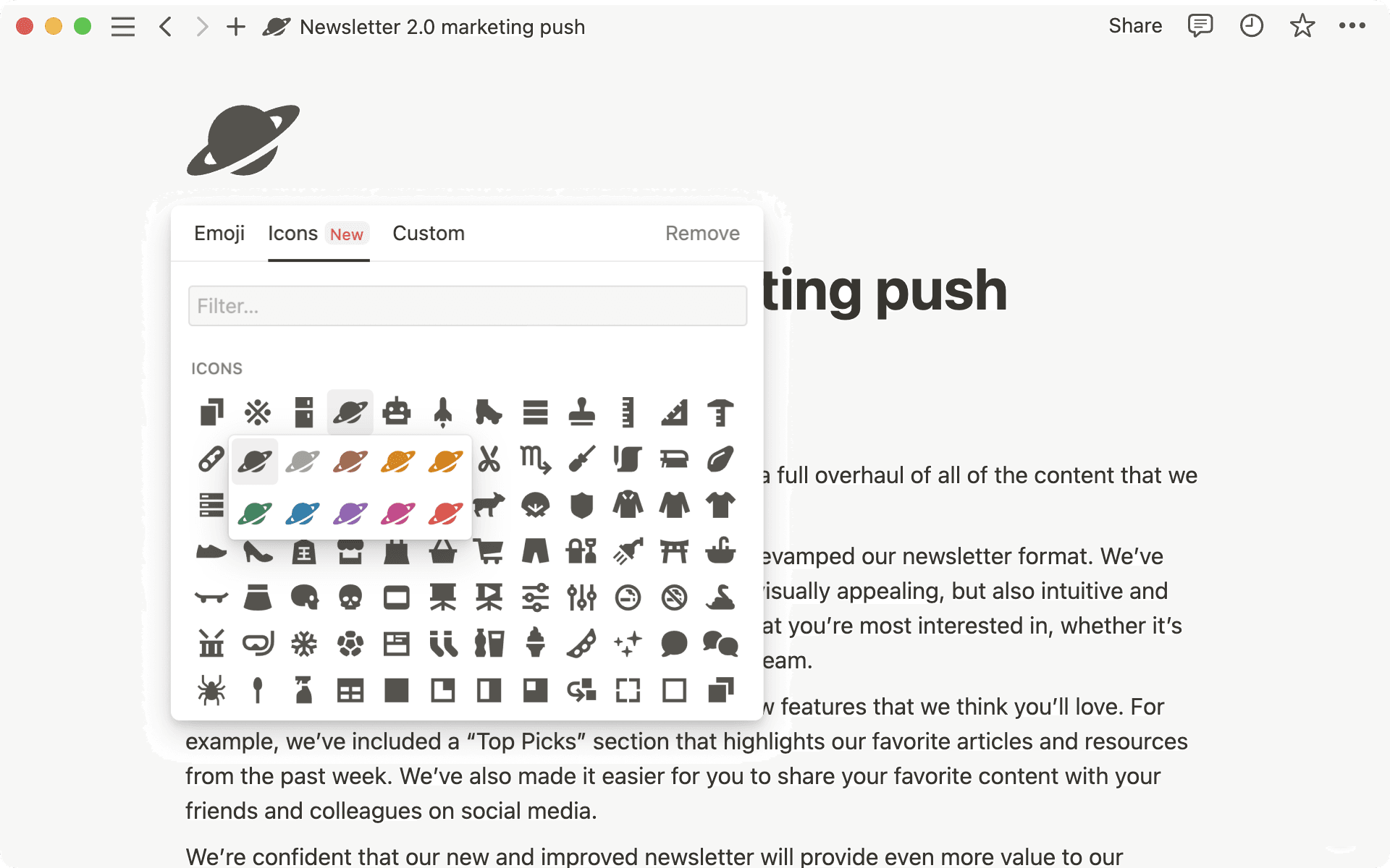 neue Icons Neuerungen
