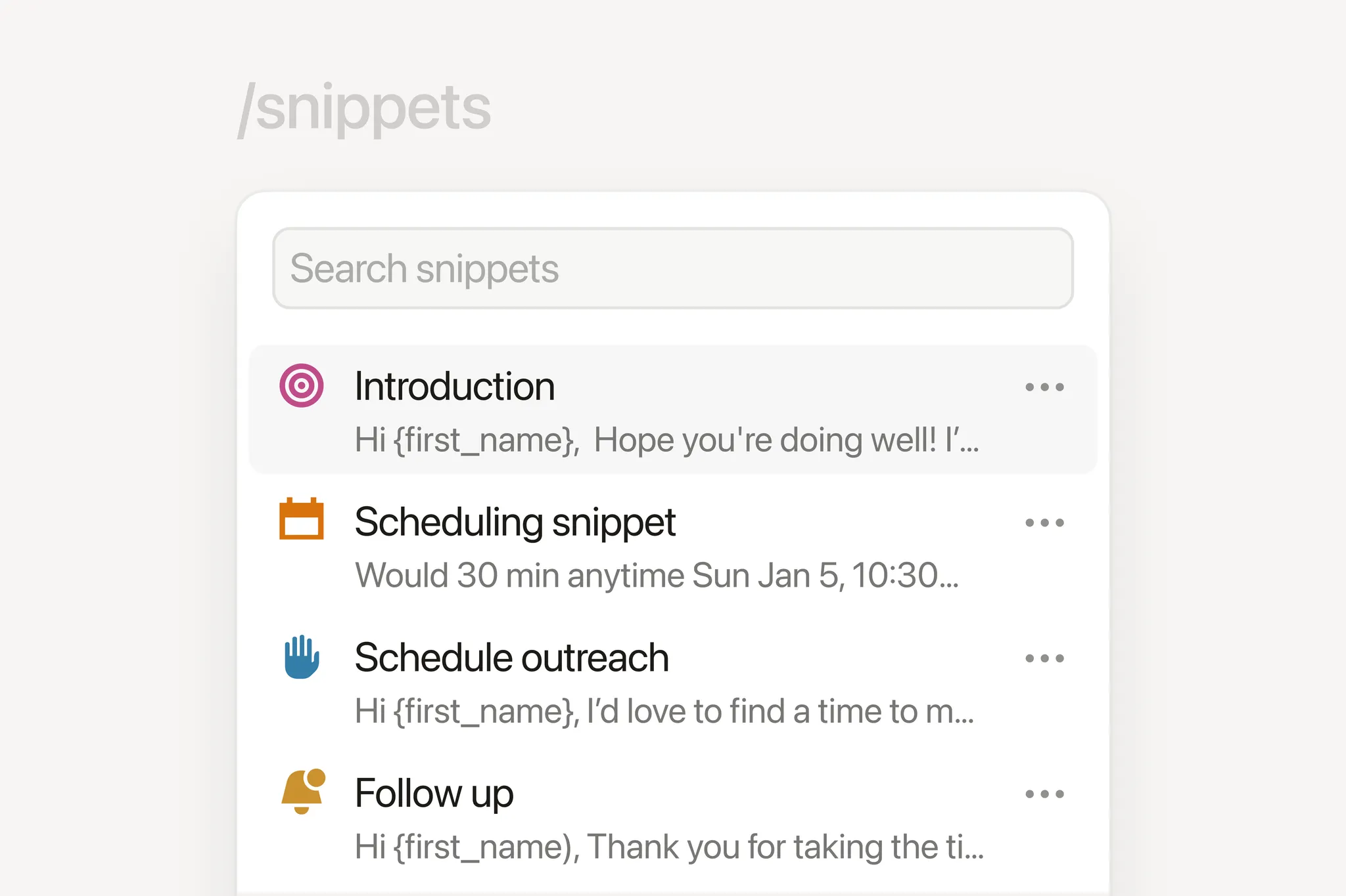 Snippets