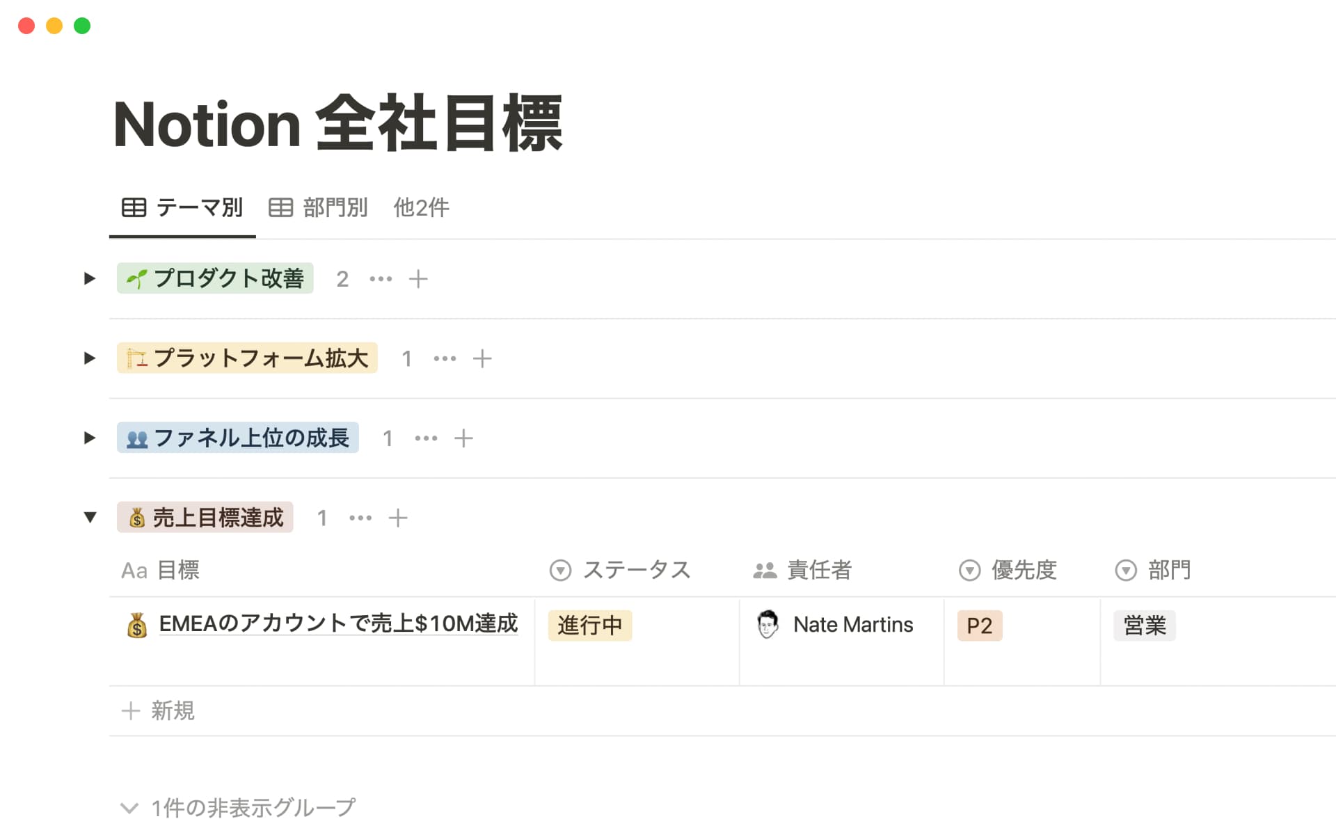 Set goals and track them with Notion.