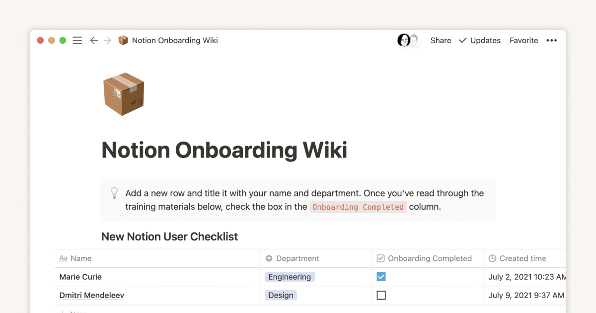 First steps when introducing Notion to a new teammate