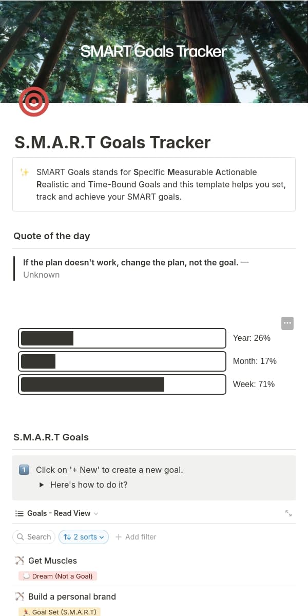 Notionモバイルアプリのスクリーンショット