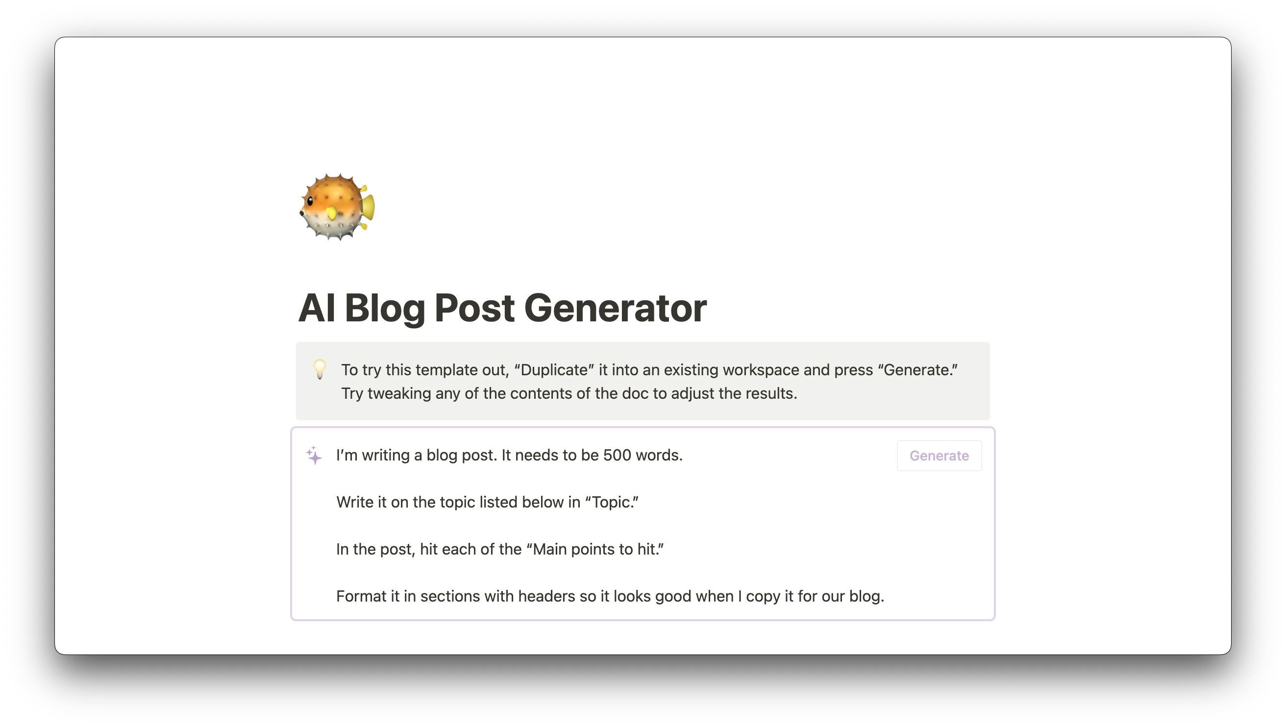 AI Blog Post Generator