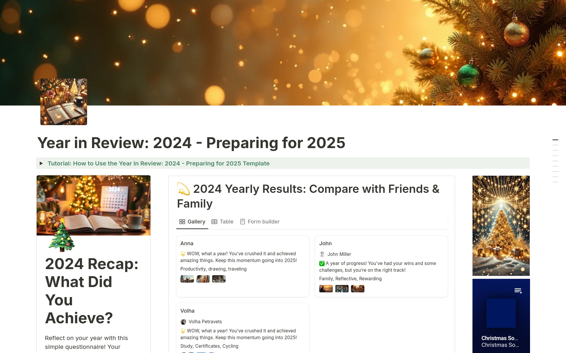 Year in Review 2025 Preparing for 2025 Template Notion Marketplace