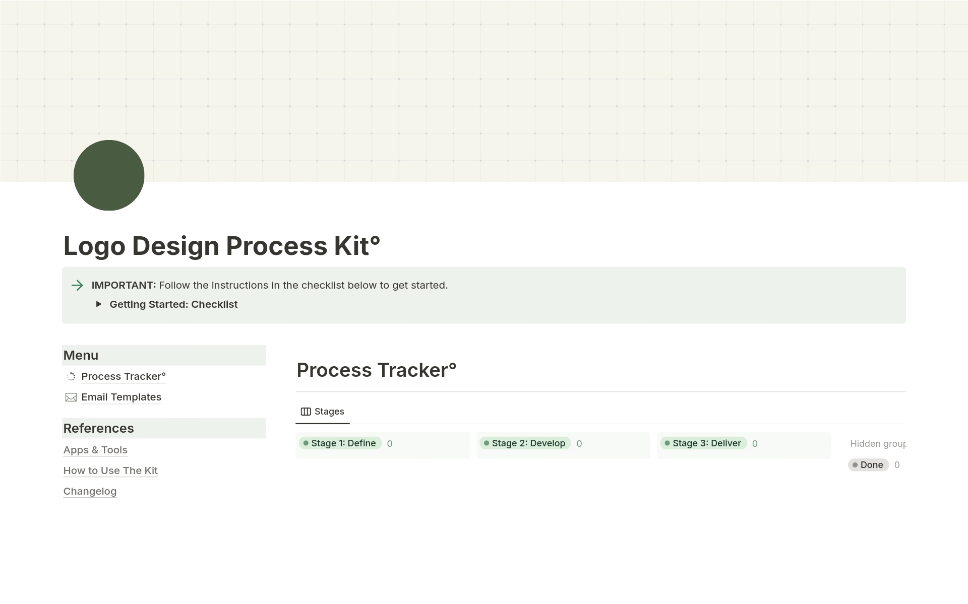 A template preview for Logo Design Process