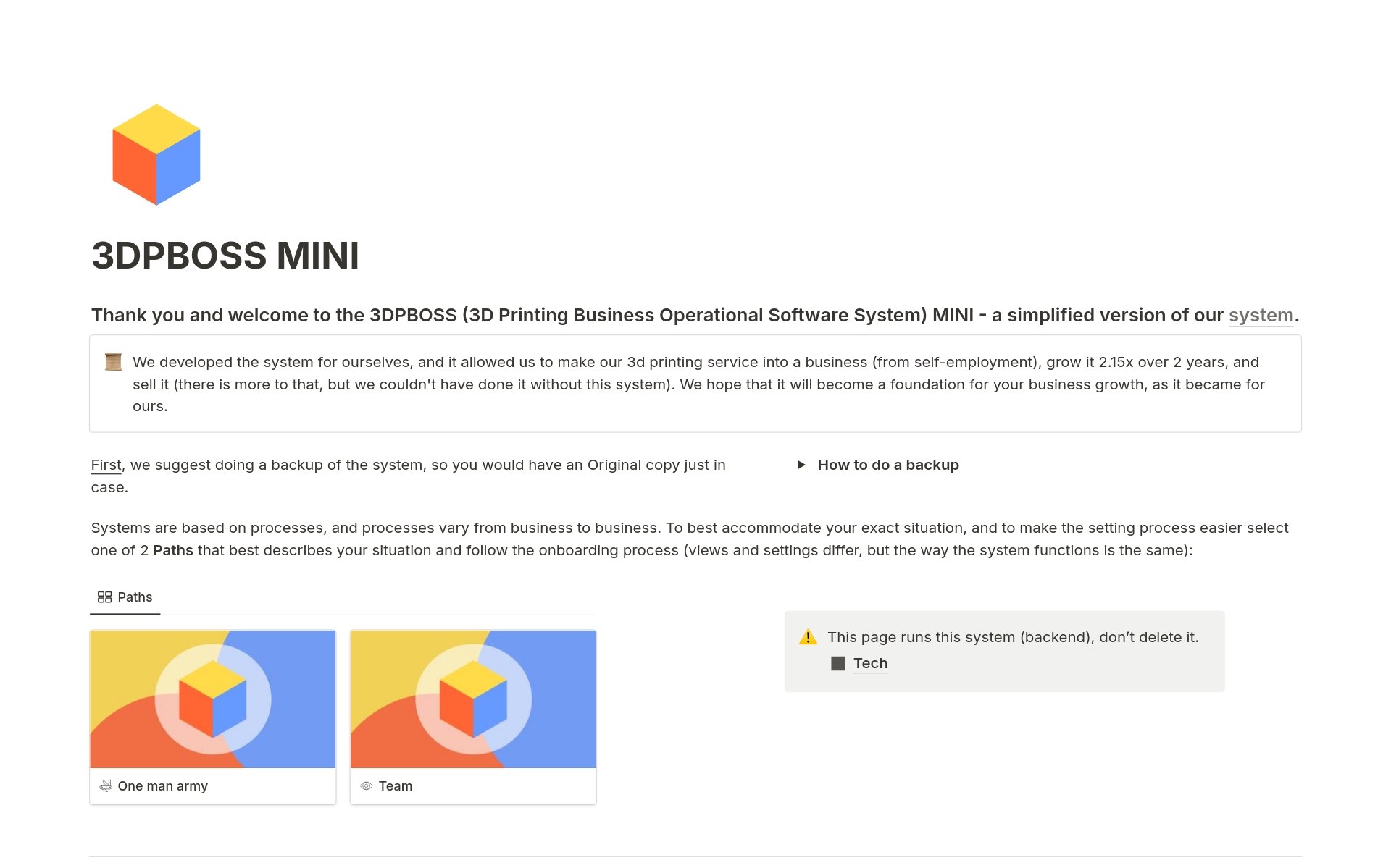 A template preview for 3d printing management system