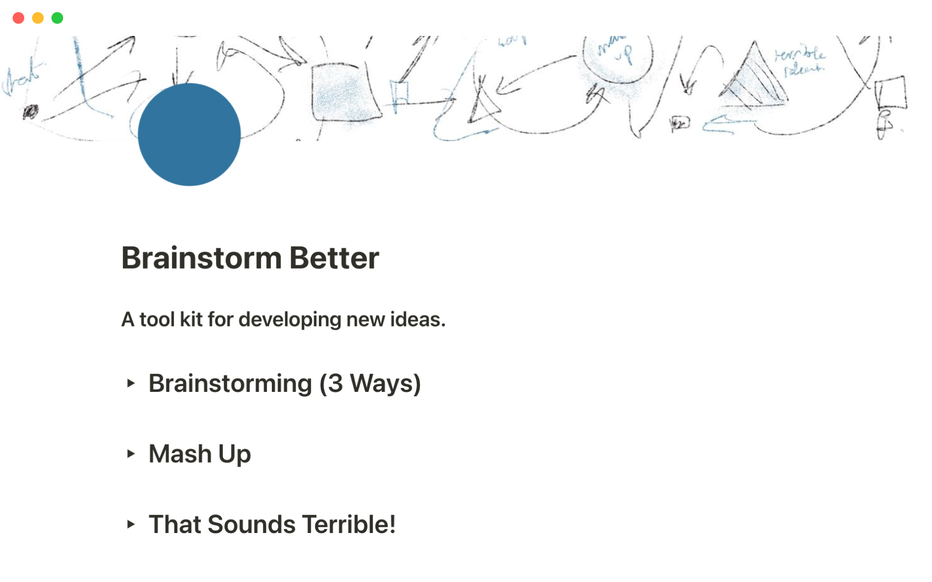 A template preview for Brainstorm better