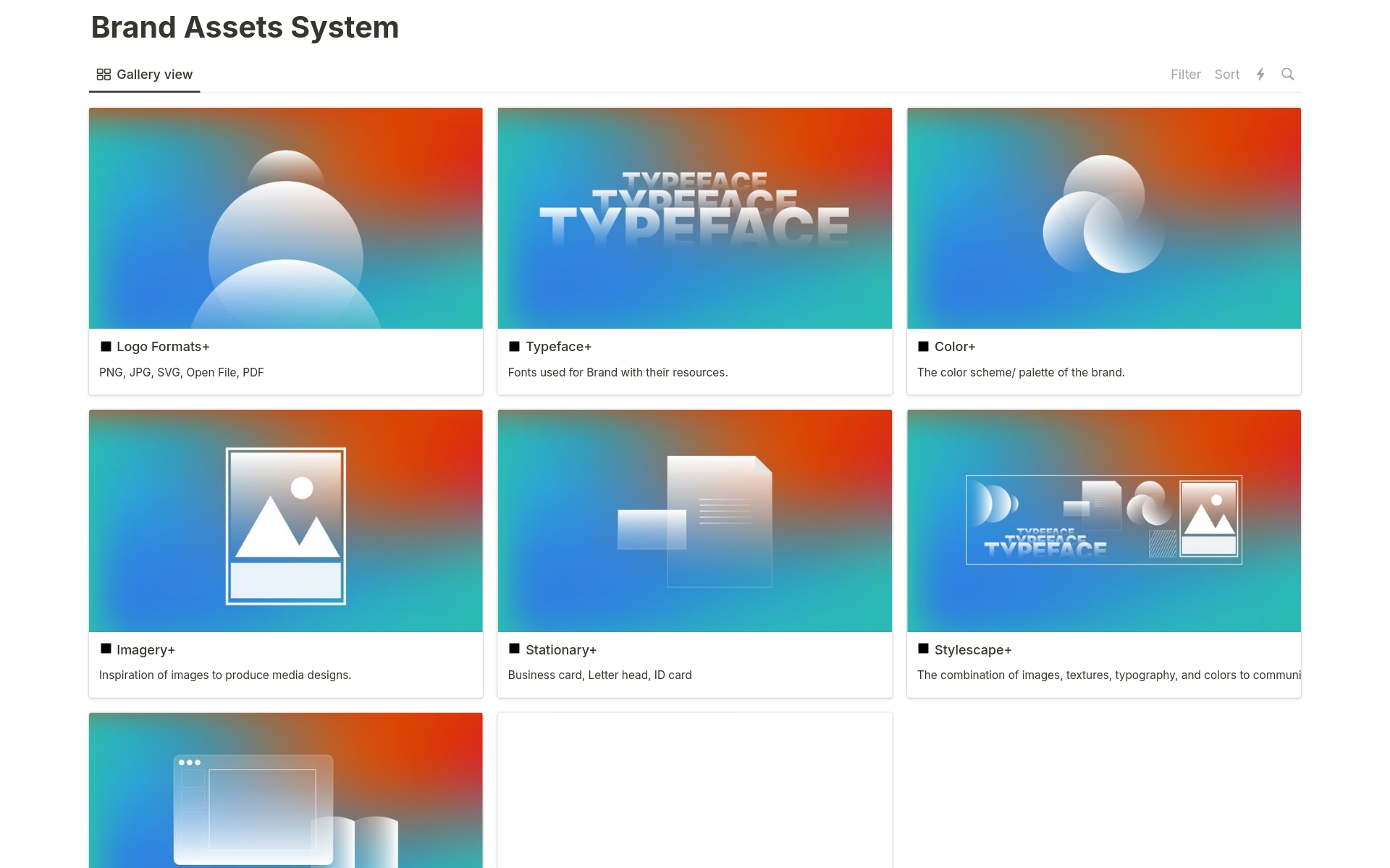 A template preview for Brand Assets System