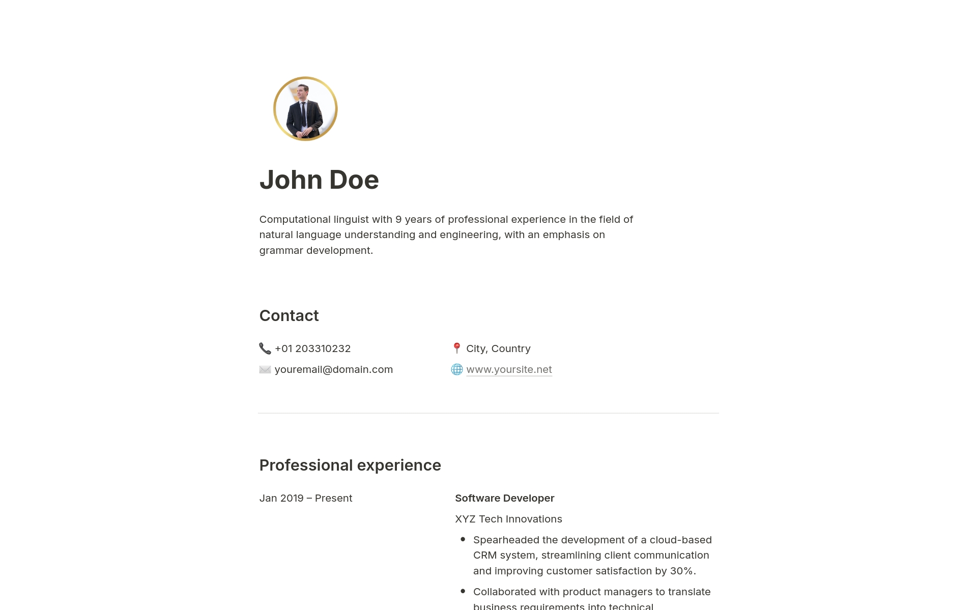 A template preview for Aesthetic CV/Resume 2